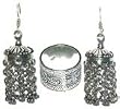 Women Jewelry Set Silver Earrings and Ring (erss028)