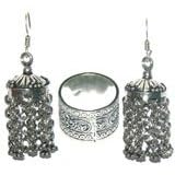 ShalinCraft Earring and Ring Sets Sterling Silver Jewelry Hand Engraved Indian Style by 