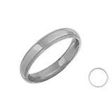 Plain 10 Karat White Gold Milgrain 4mm Comfort Fit Wedding Ring