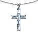 Aquamarine Cross Pendant (Emerald-Cut)
