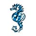 Sea Horse Glitter Temporary Tattoo 2x2