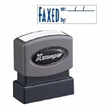 SHA1820 - Title Stamps,Faxed By,Impression 1/2x1-5/8,Blue