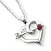 Sterling Silver Heart with a Ruby Arrow Necklace - 18 Inch - Spring Ring - JewelryWeb