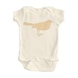 21Qi1VzE46L. SL160  Girls Natural Color Organic Onesie with Yellow Bird Design   6 Months