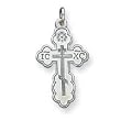 Sterling Silver Eastern Orthodox Cross with 20 Inch Sterling Silver Chain
