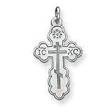 Sterling Silver Eastern Orthodox Cross with 20 Inch Sterling Silver Chain