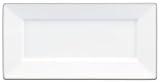 Harold Imports 14 by 7-Inch SquareRim Rectangular Rim Platter, White