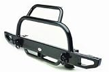 1997-2006 Jeep Wrangler Front Bumper w/ Twin Hoop 59in. Black w/Shackle Mount And 2 in. Receiver Tube