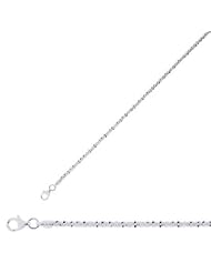 18" 2.2mm (0.09") Diamond Cut 925 Sterling Silver Sparkle Chain w/ Pear Shape Clasp