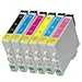 6 Pack Ink Cartridges for Artisan 600,Artisan 700, Artisan 710, Artisan 800 , Artisan 810 (Compatible T098 - T0981 Bk, C, M, Y, Lc, Lm)