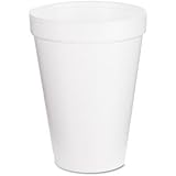Dart 12J12 3.5" Top And 2.1" Bottom Diameter, 4.4" Height 12 oz White Insulated Foam Cup (40 Packs of 25)