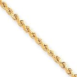 10k 3mm Supreme Value Rope Chain Bracelet - 8 Inch
