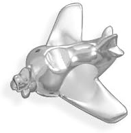 Airplane Bead Sterling silver 3D airplane story bead with clear swarovski crystal accents. The story bead is approximately 14mm x 16mm. This Story Bead fits on chains up to 4mm wide. .925 Sterling Silver