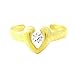 10kt Gold Heart Crystal Toe Rings 10kt Gold Heart Crystal Toe Rings