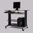 Buddy Products Euroflex Minitower Workstation, Fixed Height, 21.625 x 31 x 35.5 Inches, Charcoal and Silver (6454-36)