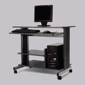 Buddy Products Euroflex Minitower Workstation, Fixed Height, 21.625 x 31 x 35.5 Inches, Charcoal and Silver (6454-36)