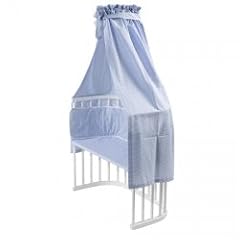 Nestbaugl�ck BettSet f�r Beistellbett, hellblau kariert