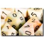 Polyhedral 7-Die Festive Dice Set - Circus with Black