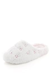 Per Una Double Heart Embroidered Mule Slippers