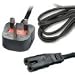 2m UK 3Pin Mains Power Lead FIGURE 8