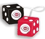 Official MLB Major League Baseball Licensed Team Logo Fuzzy Dice shape Mirror Danglers - Cincinnati Reds