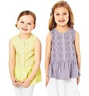 2 Pack Autograph Pure Cotton Cut-Out Tops