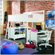 Twin Lea Freetime Wood Loft Bunk Bed in White Finish