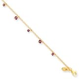 Sterling Silver & Vermeil Amethyst & Purple Crystal Bracelet 8