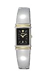 Seiko Stainless Steel Two-Tone Bracelet Black Dial Women's Watch #SUJG10