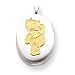Sterling Silver with 14k Pooh 2-Frame Oval Locket