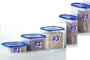 Tupperware 5 Pc Modular Mate Square and Oval Set. Blue Seals
