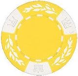 25 Clay No Metal Insert Clay Composite Crown Wheatear 11.5 gram Poker Chips, Yellow