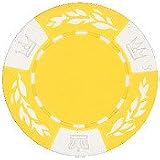 25 Clay No Metal Insert Clay Composite Crown Wheatear 11.5 gram Poker Chips, Yellow