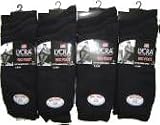 12 Pairs Mens Big Foot Cotton with Lycra Black socks / Size 11 - 14