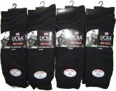 12 Pairs Mens Big Foot Cotton Lycra Black socks