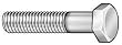 Industrial Grade 3ATW4 Hex Cap Screw, SS, 5/16-18x6 In, PK5