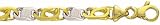 14K Gold two-Tone Tiger Eye Link Necklace or Bracelet 7mm wide