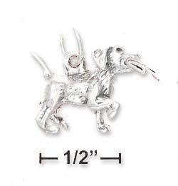 Sterling Silver Antiqued 3d Puppy With Paper Charm