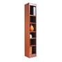 Narrow Profile Bookcase, Wood Veneer, 6-Shelf, 12w x 12d x 72h, Medium Oak
