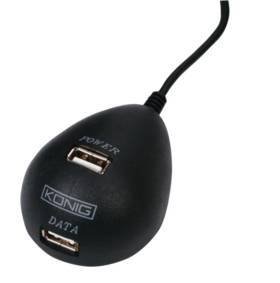  : Extension Cable USB 2.0 with 2 Port Ball Base Hub 1.8mtr by Konig