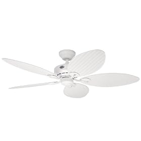 Hunter 23979 Bayview 54-Inch Five-Blade Ceiling Fan, White Wicker Palm Leaf by Hunter Fan Company