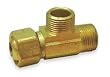 Industrial Grade 1RLX6 Supply Extender Tee, Brass, 3/8 x 3/8 In