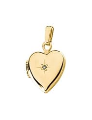 11.25X10.00 Mm 14K Yellow Gold Heart Shaped Locket W/Diamond