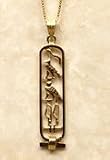 18k Gold Personalized Cartouche Pendant Overstock Sale- Medium size- for names up to 5 symbols - Contact Us for Name Availability before purchasing