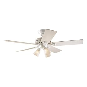 Hunter 22434 Sontera Three-Light 52-Inch Five-Blade Ceiling Fan, White with Frosted Globes by Hunter Fan Company