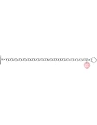 Jewelplus Sweethearts Enamel Heart Charm Bracelet Sterling Silver Complete No Settings My Girl Light Pink Enamel