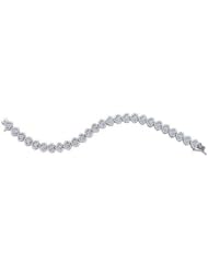 6.75 cttw 14k White Gold Diamond Heart Tennis Bracelet (Real Diamonds: 6.75 cttw)
