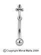 STEEL SHAPED CROSS EYEBROW RING