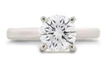 0.75 Ct Round E/VS Certified (Clarity Enhanced) Solitaire Diamond Engagement Ring in Platinum