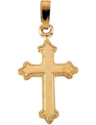 13.00X09.00 Mm 14K Yellow Gold ChildS Cross Pendant